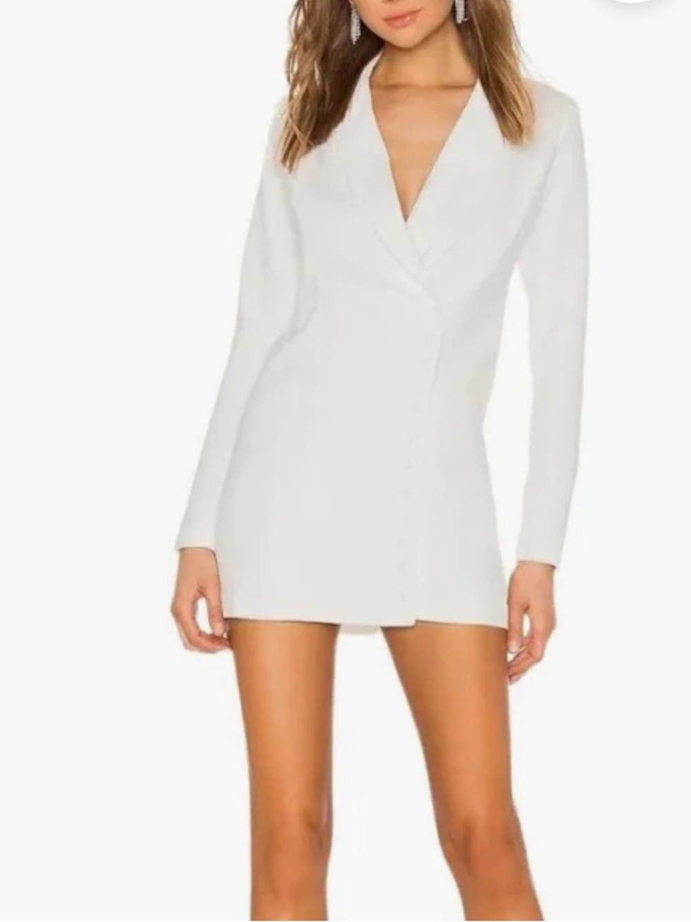 Super down white blazer dress